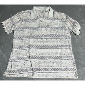 Vintage Michael Austin Polo Shirt Mens XL Golf Golfers Golfing All Over‎ Print